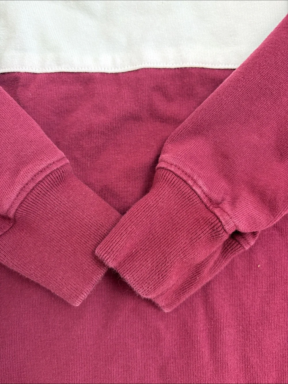 Old Navy Kids Color-Block Rugby Polo Shirt Wine Stain Maroon Size M (8)
